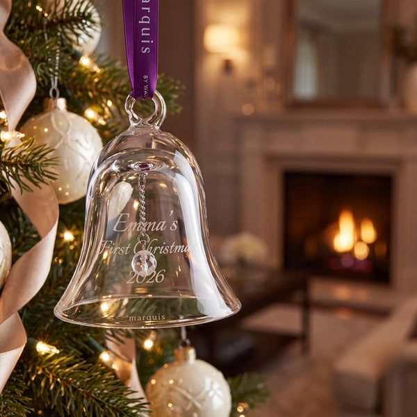 Marquis by Waterford Holiday Bell Ornament lifetime engraving