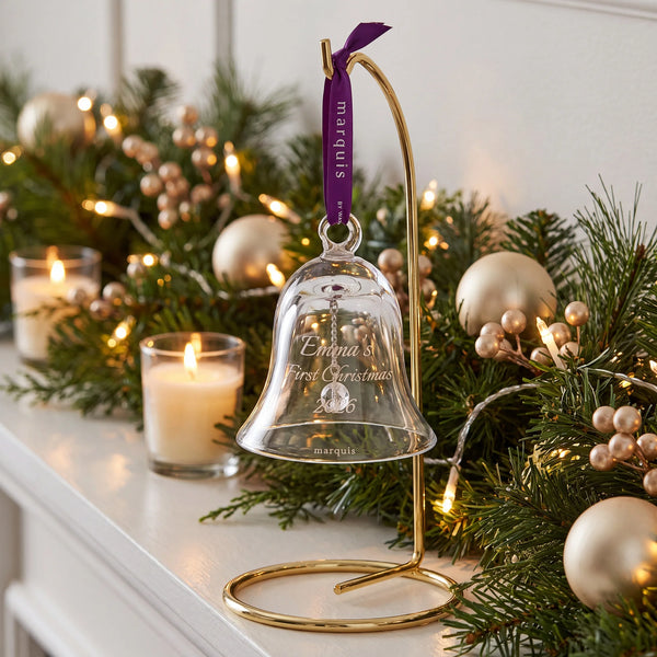 Marquis by Waterford Holiday Bell Ornament lifetime engraving