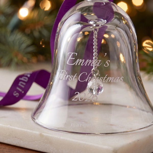 Marquis by Waterford Holiday Bell Ornament lifetime engraving