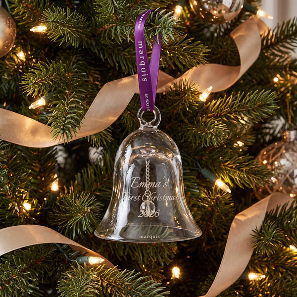 Marquis by Waterford Holiday Bell Ornament lifetime engraving