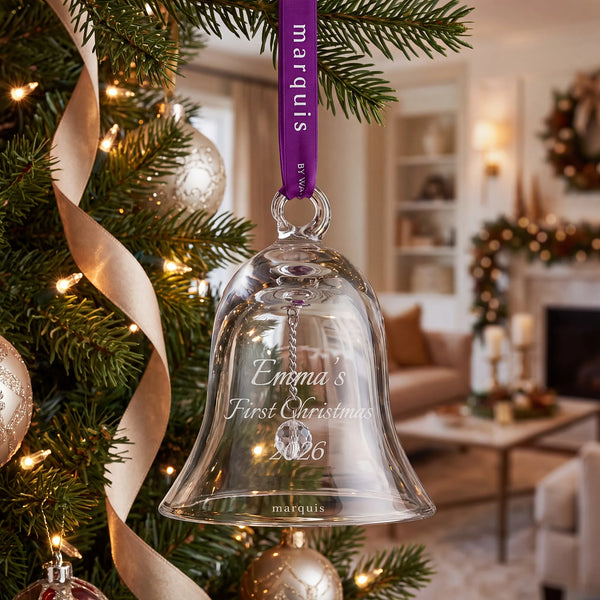 Marquis by Waterford Holiday Bell Ornament lifetime engraving