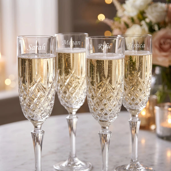 Marquis by Waterford Markham Champagne Flutes, 9oz, Set of 4 lifetime engraving
