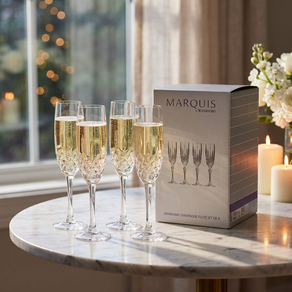 Marquis by Waterford Markham Champagne Flutes, 9oz, Set of 4 lifetime engraving