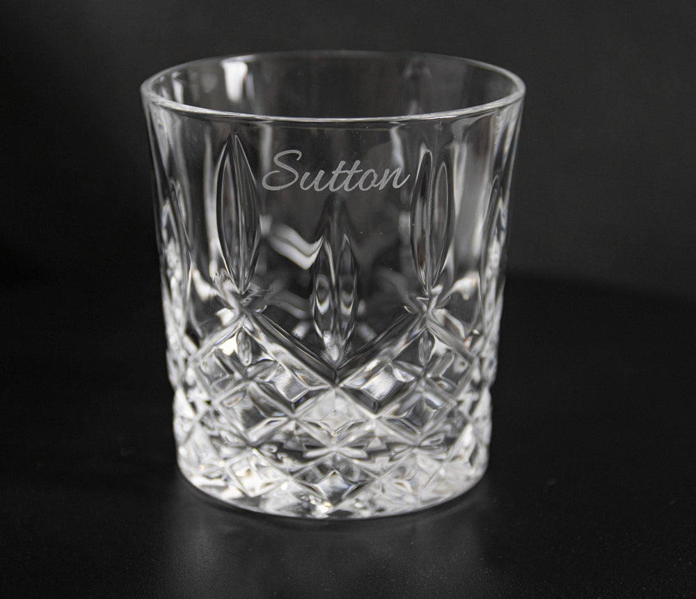 Marquis by Waterford Markham 11oz Crystal Whiskey Glasses, Set of 4 lifetime engraving