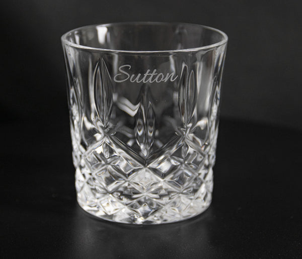 Marquis by Waterford Markham 11oz Crystal Whiskey Glasses, Set of 4 lifetime engraving