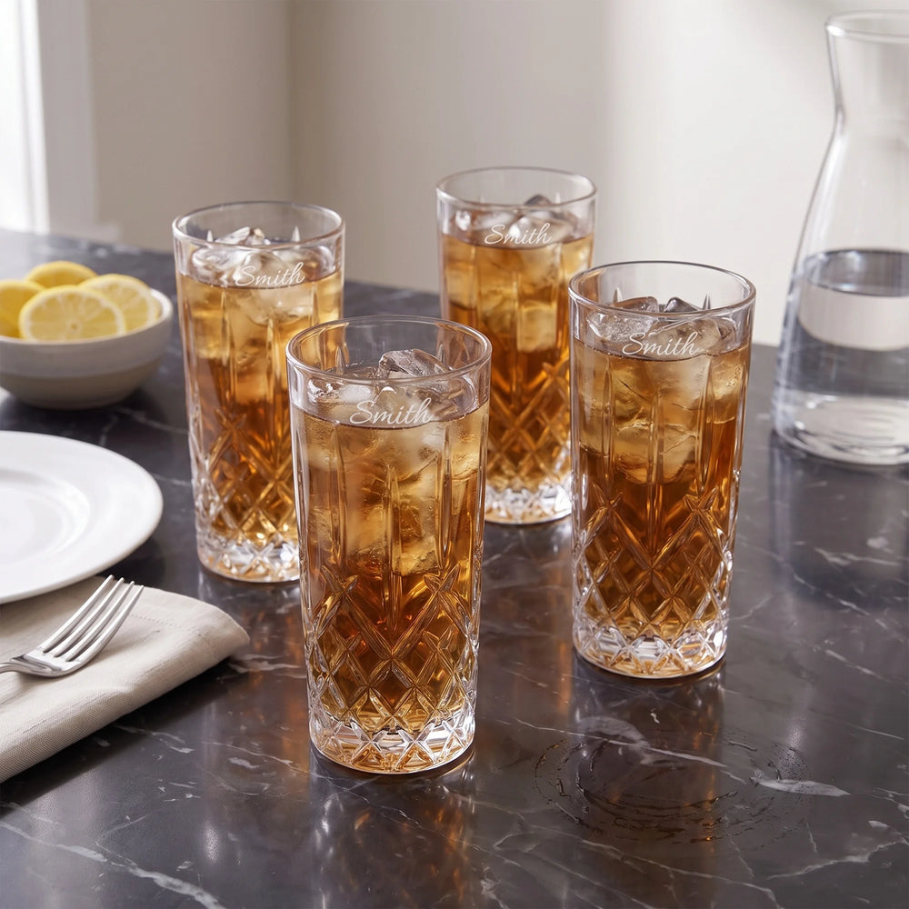 Marquis by Waterford Markham Highball Glasses, 13oz, Set of 4 lifetime engraving