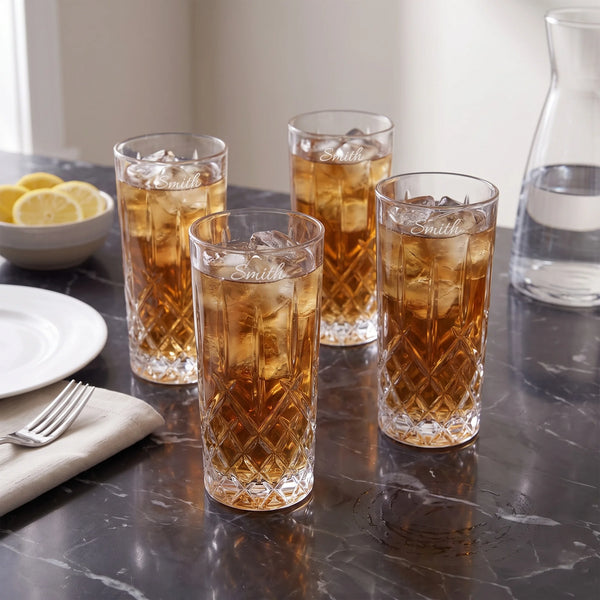 Marquis by Waterford Markham Highball Glasses, 13oz, Set of 4 lifetime engraving
