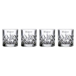 Marquis by Waterford Maxwell Crystal Decanter Set with 4 Rocks Glasses lifetime engraving