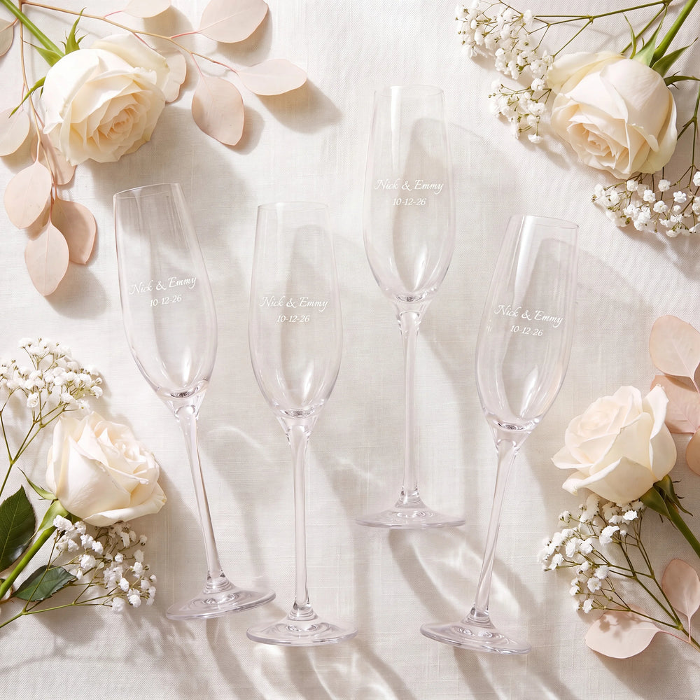 Marquis By Waterford Moments Champagne Flutes, 7oz, Set of 4 lifetime engraving