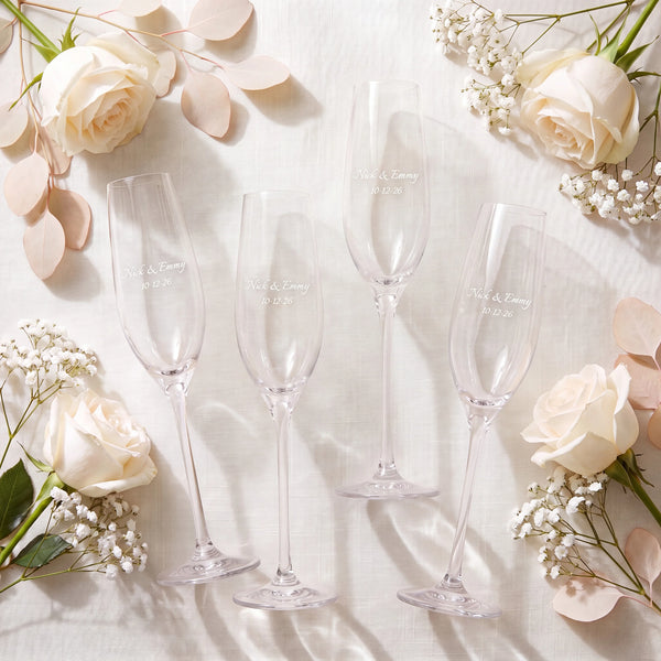 Marquis By Waterford Moments Champagne Flutes, 7oz, Set of 4 lifetime engraving