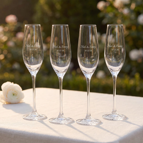 Marquis By Waterford Moments Champagne Flutes, 7oz, Set of 4 lifetime engraving