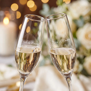 Marquis By Waterford Moments Champagne Flutes, 7oz, Set of 4 lifetime engraving
