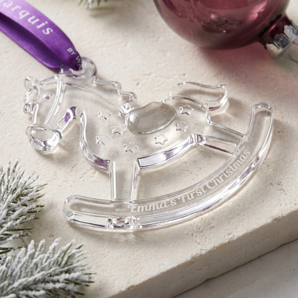 Marquis By Waterford Rocking Horse Ornament lifetime engraving
