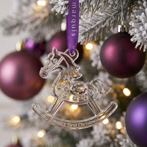 Marquis By Waterford Rocking Horse Ornament lifetime engraving