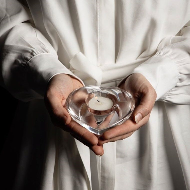 Orrefors Amour Crystal Votive Candle Holder lifetime engraving