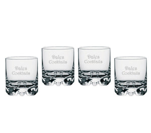 Orrefors Erik 8oz Old Fashioned Glasses, Set of 4 lifetime engraving