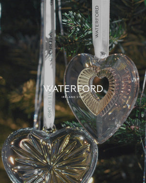 Waterford Heart Ornament with Gold