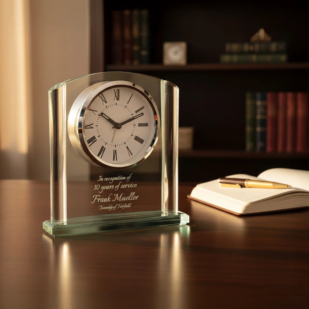 Ravanox Arch Glass Clock, 6 1/4"