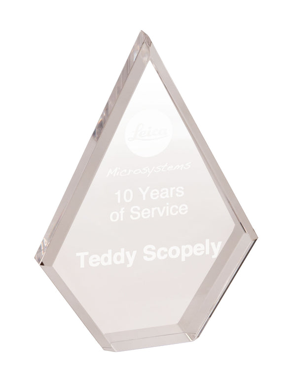 Ravanox Clear Diamond Acrylic Award, 5 3/4" x 8" lifetime engraving