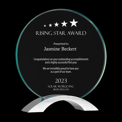 Ravanox Cosmic Glass Plaque, 7 1/4" lifetime engraving