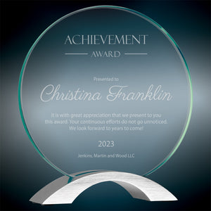 Ravanox Cosmic Glass Plaque, 7 1/4" lifetime engraving