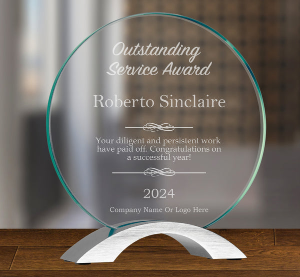 Ravanox Cosmic Glass Plaque, 7 1/4" lifetime engraving