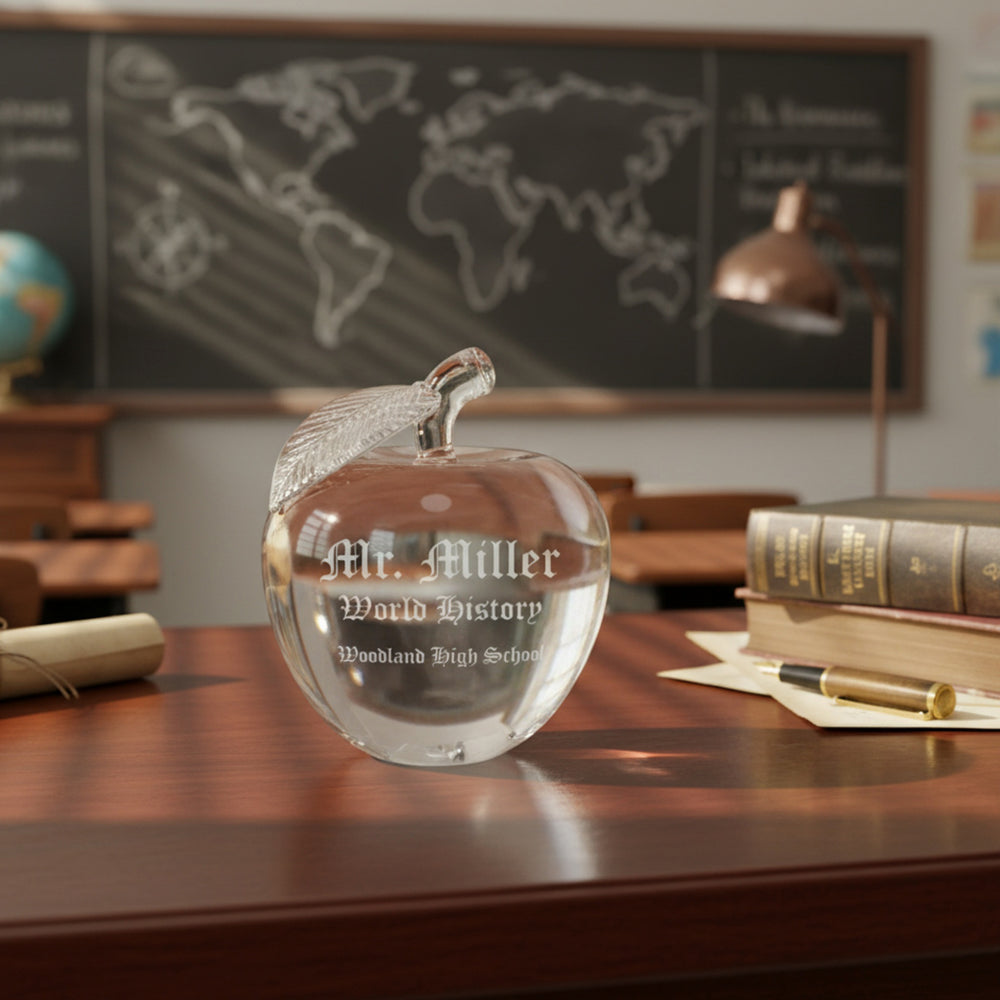 Ravanox Crystal Apple Paperweight, 4"