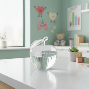 Ravanox Crystal Apple Paperweight, 4"