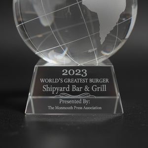Ravanox Crystal Globe Award, 5.5"