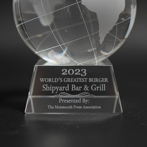 Ravanox Crystal Globe Award, 5.5"