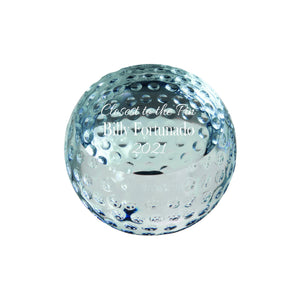 Ravanox Crystal Golf Ball Paperweight, 3" lifetime engraving