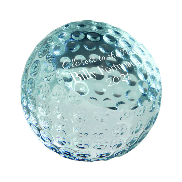 Ravanox Crystal Golf Ball Paperweight, 3" lifetime engraving