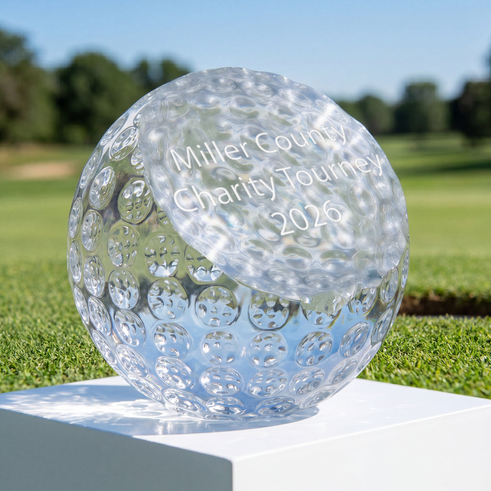 Ravanox Crystal Golf Ball Paperweight, 3"