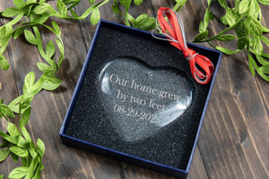 Ravanox Crystal Heart Ornament, 2.5" lifetime engraving