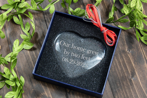 Ravanox Crystal Heart Ornament, 2.5" lifetime engraving