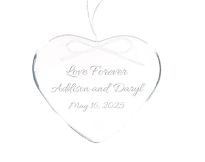 Ravanox Crystal Heart Ornament, 2.5" lifetime engraving