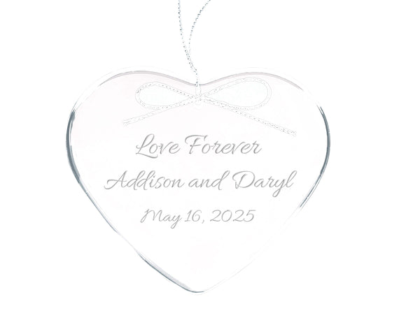 Ravanox Crystal Heart Ornament, 2.5" lifetime engraving