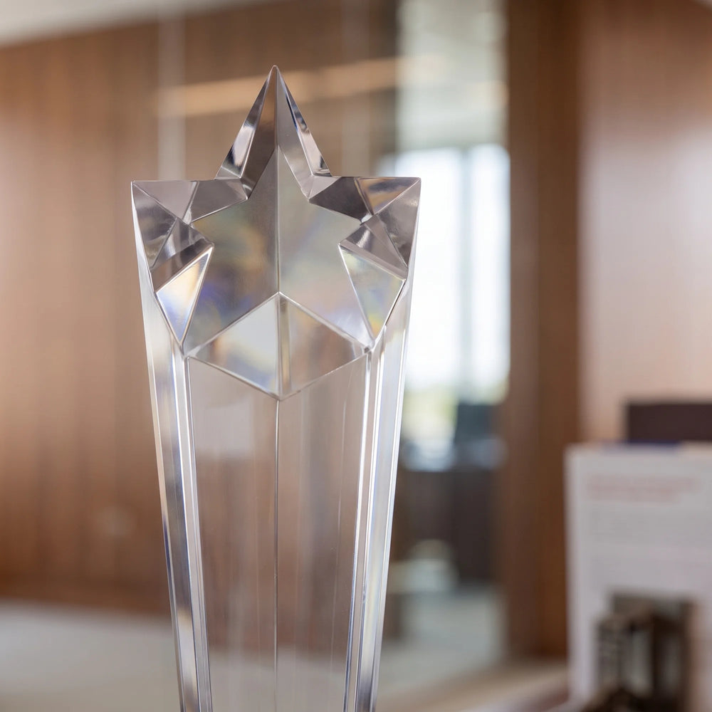 Ravanox Crystal Rising Star Award With Black Base, 11.75" lifetime engraving