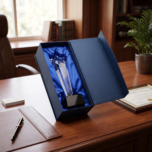 Ravanox Crystal Rising Star Award With Black Base, 11.75" lifetime engraving