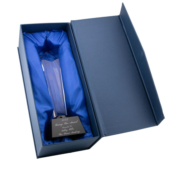 Ravanox Crystal Rising Star Statue, 11 3/4" lifetime engraving