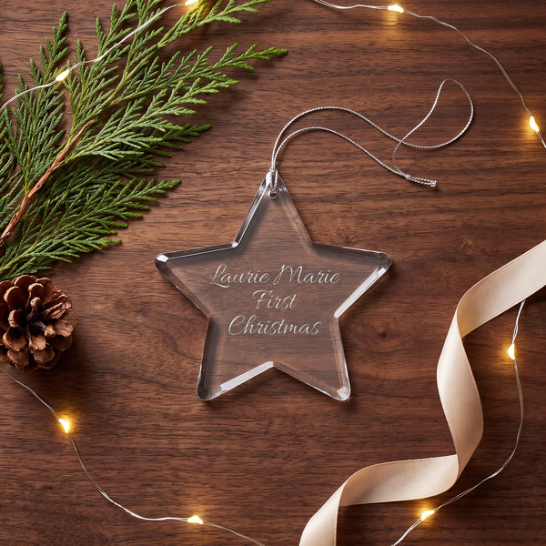 Ravanox Crystal Star Ornament 3" lifetime engraving