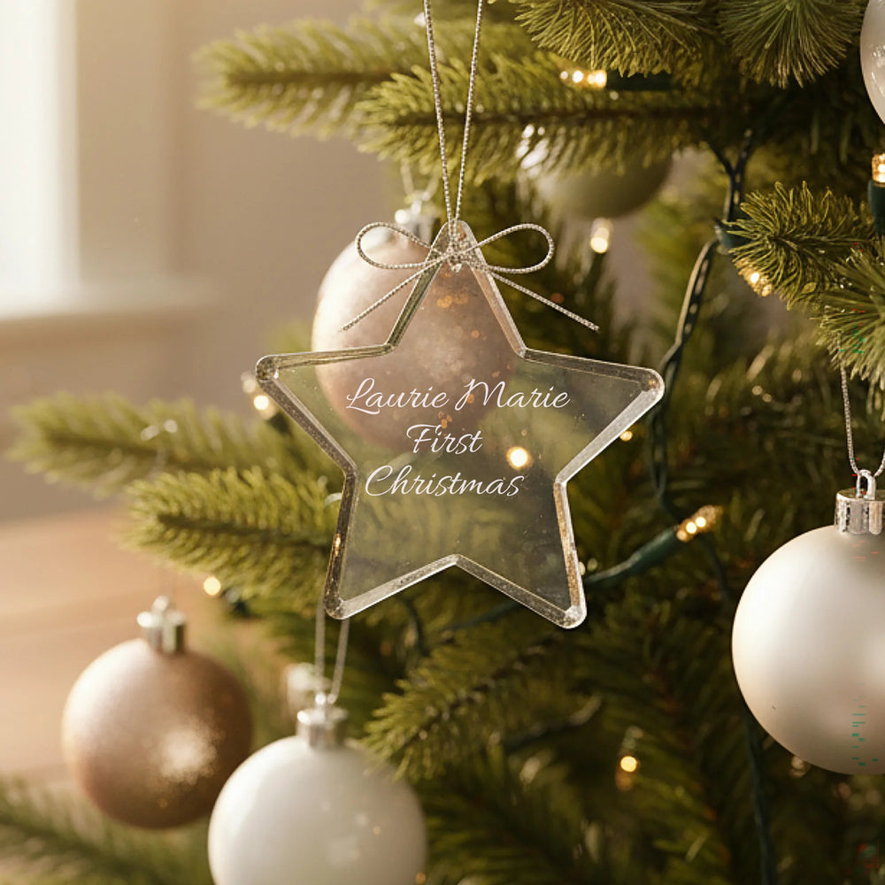 Ravanox Crystal Star Ornament 3" lifetime engraving