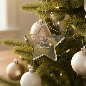 Ravanox Crystal Star Ornament 3" lifetime engraving