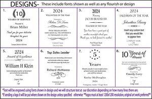 Ravanox Diamond Accent Glass Award, 9" lifetime engraving