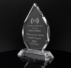 Ravanox Diamond Crystal with Our Greatest Appreciation Award, 7" lifetime engraving