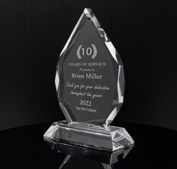 Ravanox Diamond Crystal with Our Greatest Appreciation Award, 7" lifetime engraving