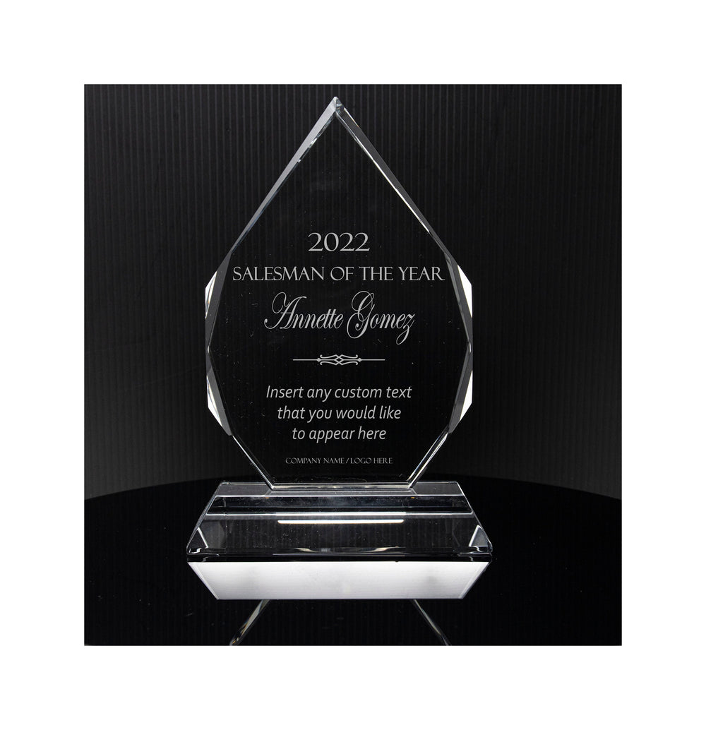 Ravanox Diamond Crystal with Our Greatest Appreciation Award, 7" lifetime engraving
