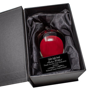 Ravanox Glass Apple Teacher Award, 5.75" lifetime engraving