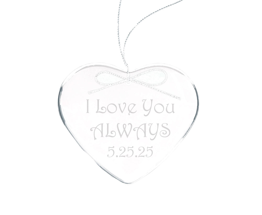 Ravanox Friends Who Become Family™ 2025 Glass Heart Ornament lifetime engraving