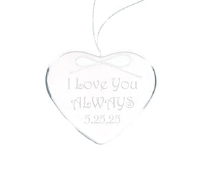 Ravanox Friends Who Become Family™ 2025 Glass Heart Ornament lifetime engraving